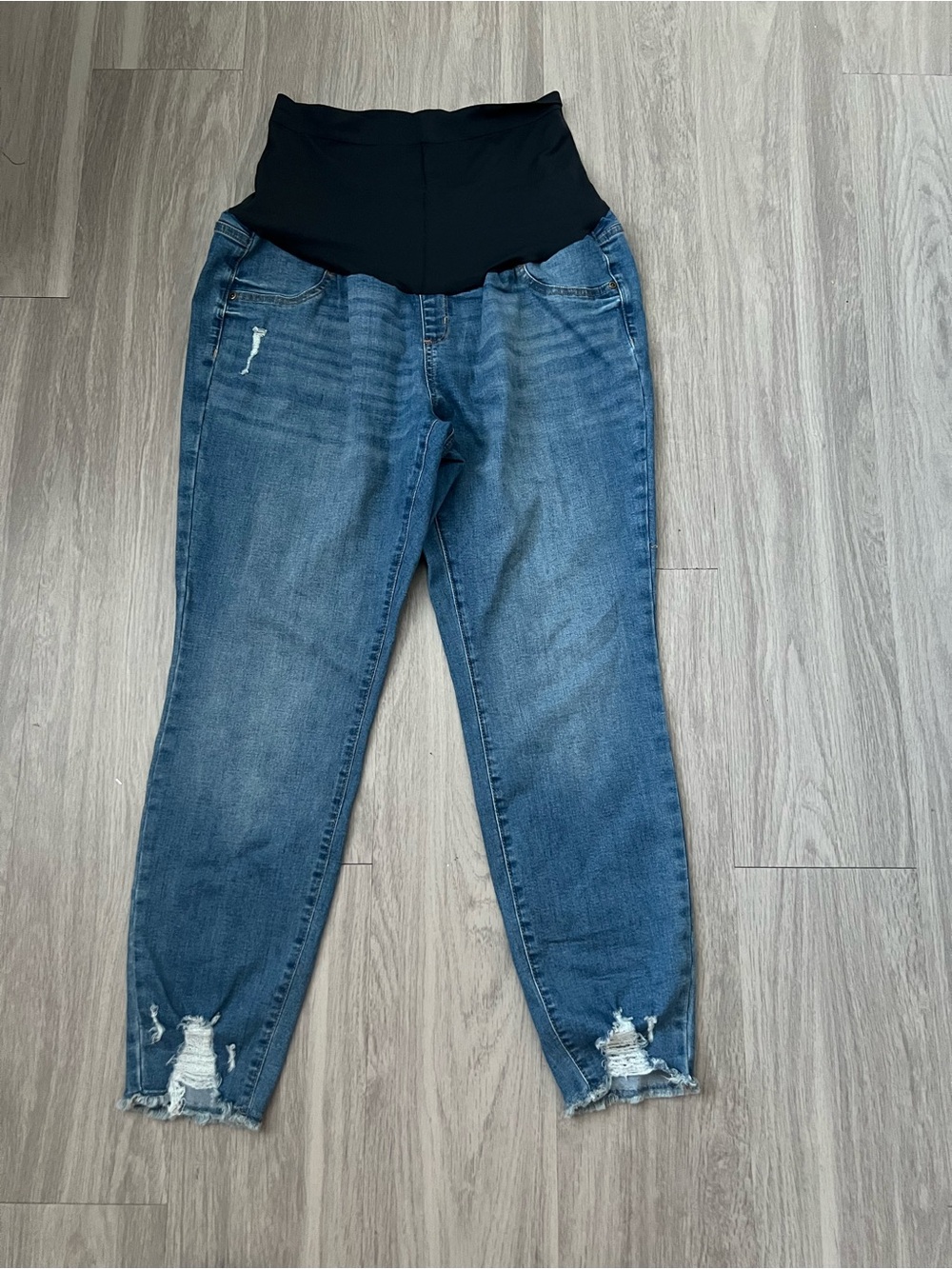 Sonoma Maternity Jeggings Size 18 Blue Distressed Stretch Denim Jeans